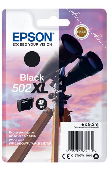 Tinta EPSON 502XL negro C13T02W14010 550 pginas 