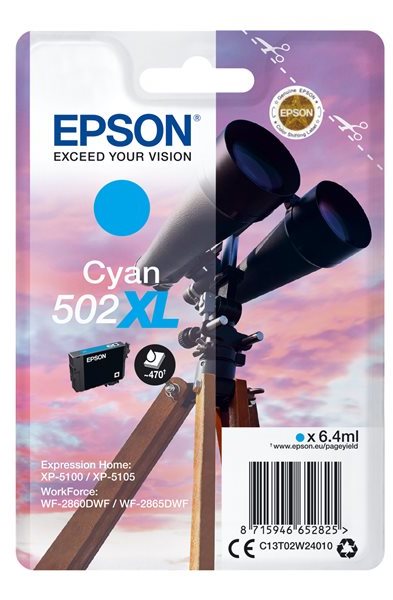 Tinta EPSON 502XL cyan C13T02W24010 470 pginas 