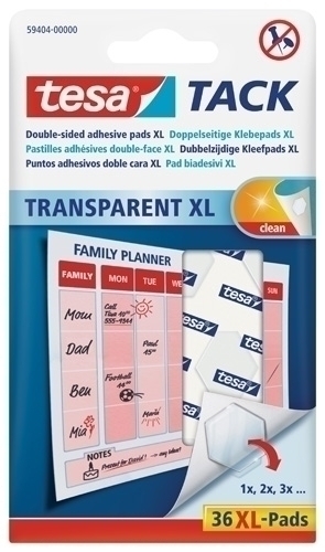 Puntos adhesivos TESA Tack transparentes XL Pack 36