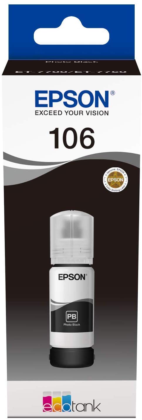 Tinta EPSON Ecotank 106 C13T00R140 negro photo 5.000 p
