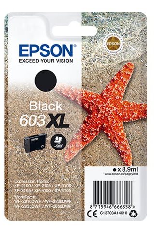 Tinta EPSON 603XL negro C13T03A14010 500 pginas