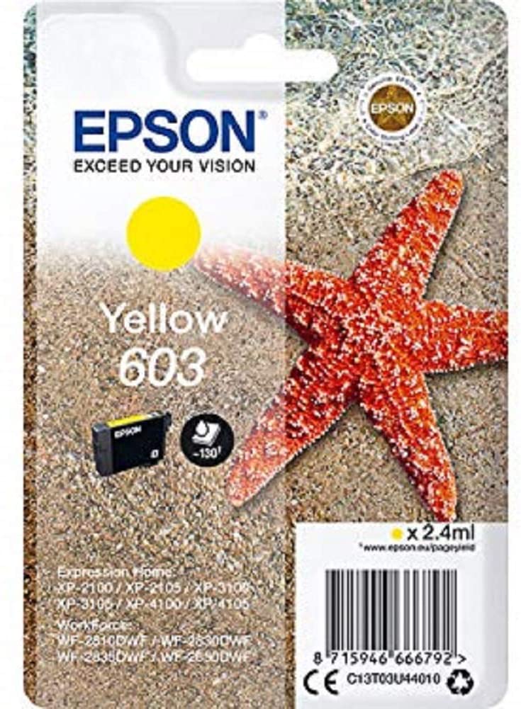 Tinta EPSON 603 amarillo C13T03U44010 130 pginas
