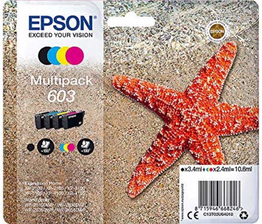 Tinta EPSON 603 negro+color C13T03U64010