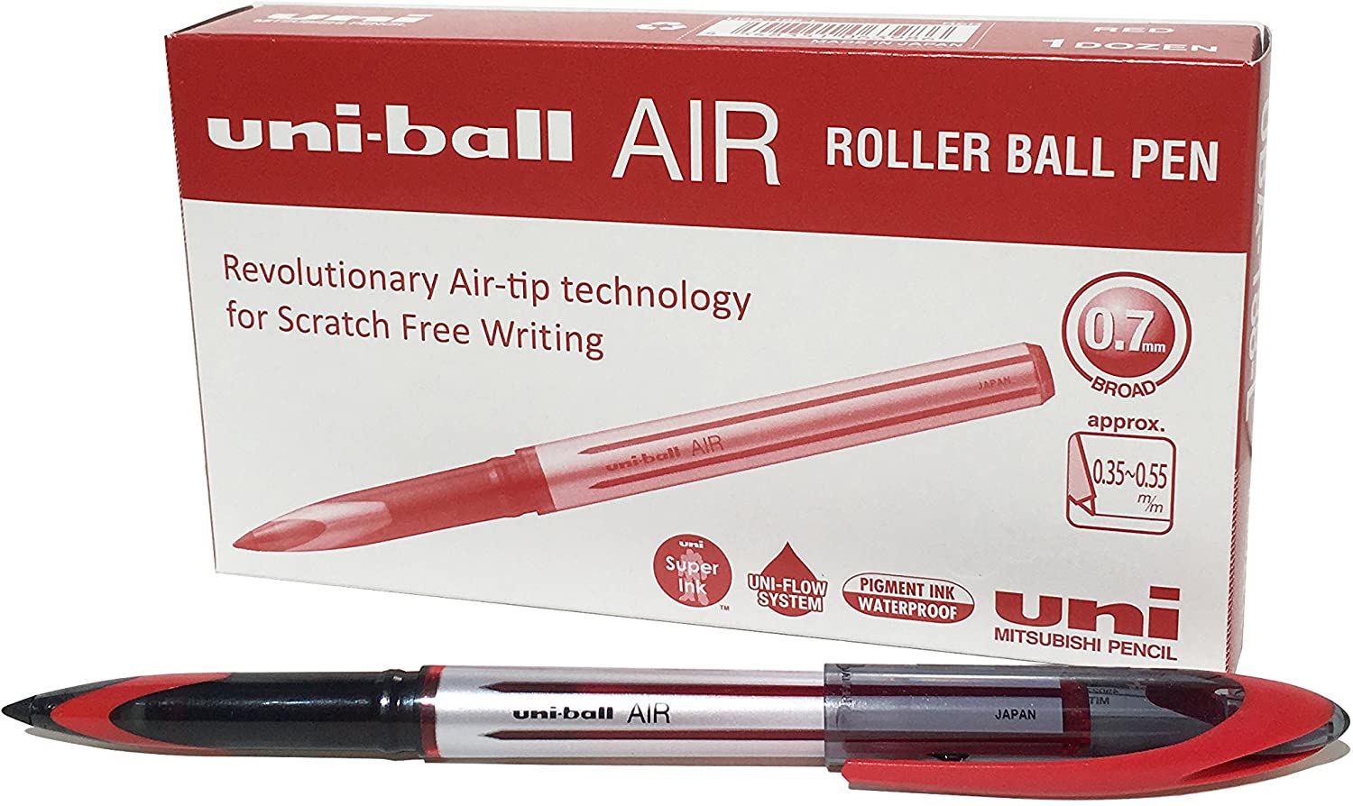 Rollerball T. lquida UNI-BALL Air UBA188-L 0,7 rojo