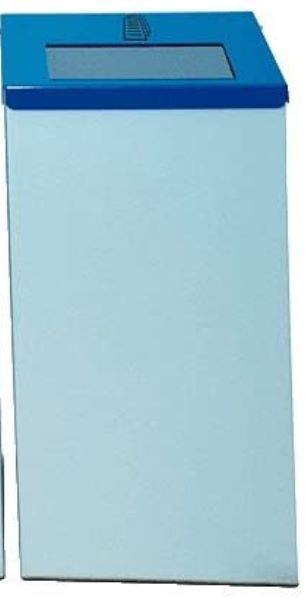 Papelera metlica SIE 150 plata/azul abatible76L