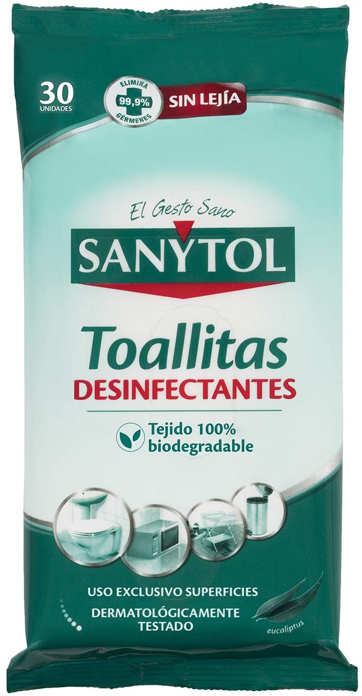 Toallitas desinfectantes SANYTOL multiuso Pack 30