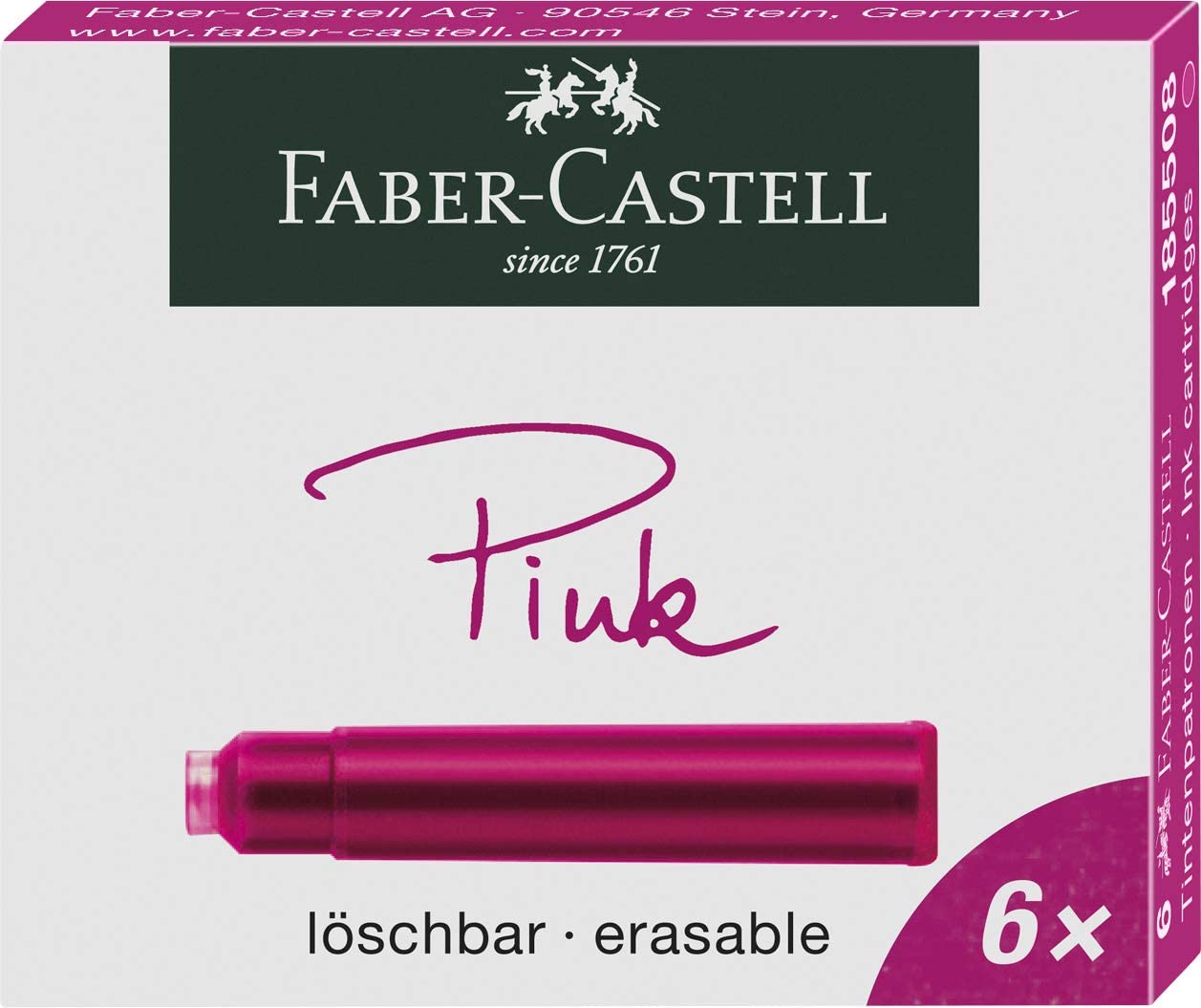 Recambio pluma FABER CASTELL rosa Pack 6 185508