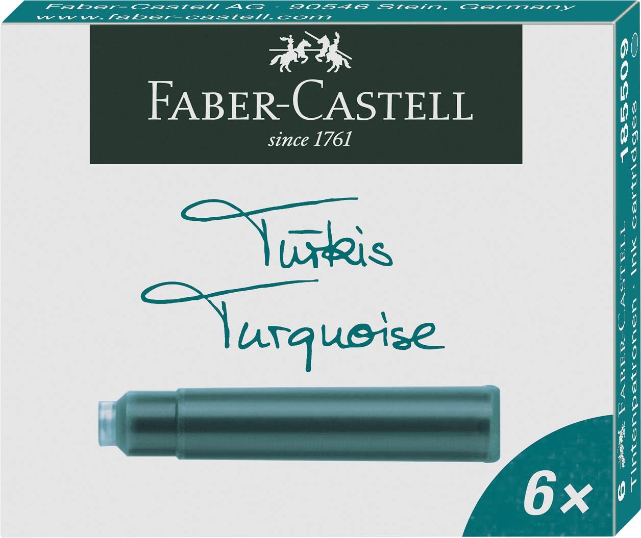 Recambio pluma FABER CASTELL turquesa Pack 6 185509