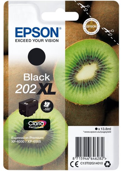 Tinta EPSON 202XL negro 550 pginas C13T02G140