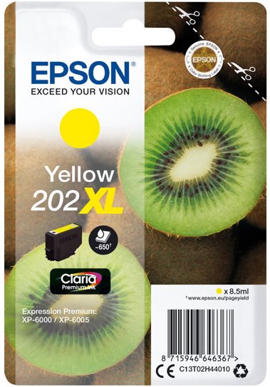 Tinta EPSON 202XL amarillo 650 pginas C13T02H44010