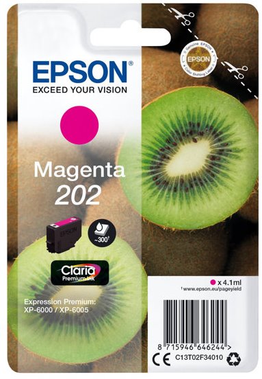 Tinta EPSON 202 magenta 300 pginas C13T02F34010