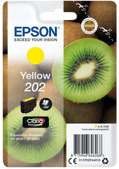 Tinta EPSON 202XL amarillo 300 pginas C13T02F44010