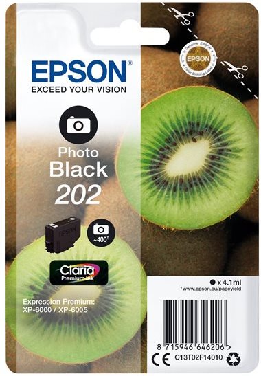 Tinta EPSON 202 negro photo 400 pginas C13T02F14010