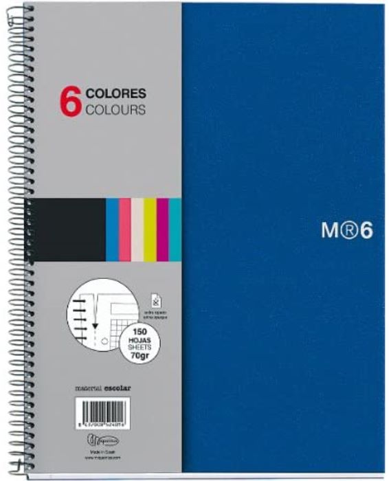 Cuaderno NOTEBOOK 6 Basic PP A4 5x5 150h azul 2826