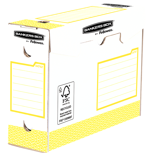 Caja archivo BANKERS BOX Extra A4+ blanco/amarillo P/20