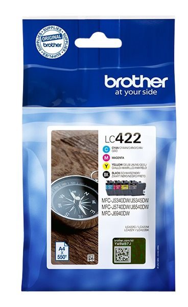 Tinta BROTHER  LC422VAL negro + color