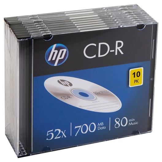 CD-R HP 700MB 52x 80 Slim Case Pack 10 69310
