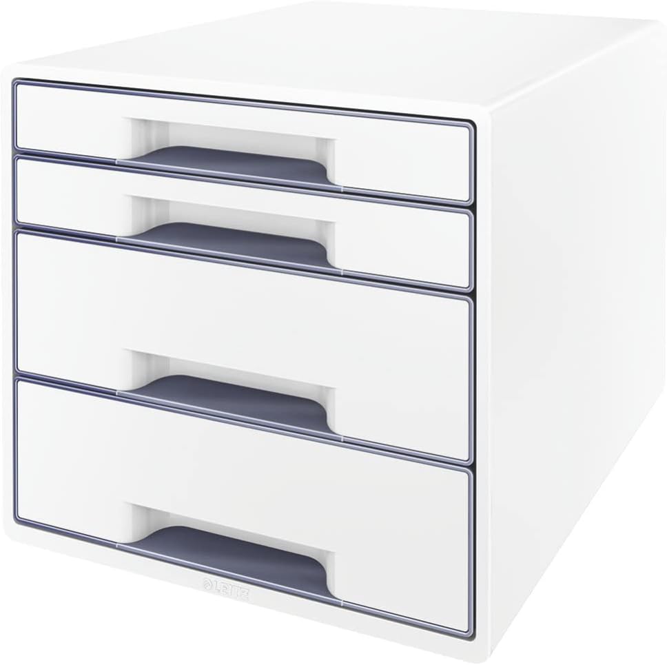LEITZ Wow Desk Cube 4 cajones blanco/gris 52132001