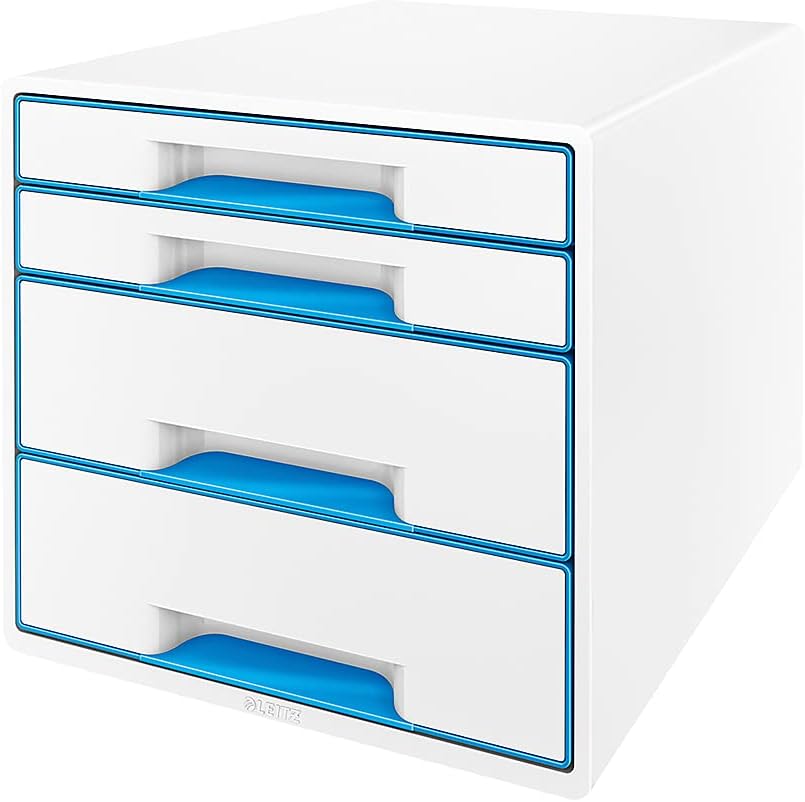 LEITZ Wow Desk Cube 4 cajones blanco/azul 52132036