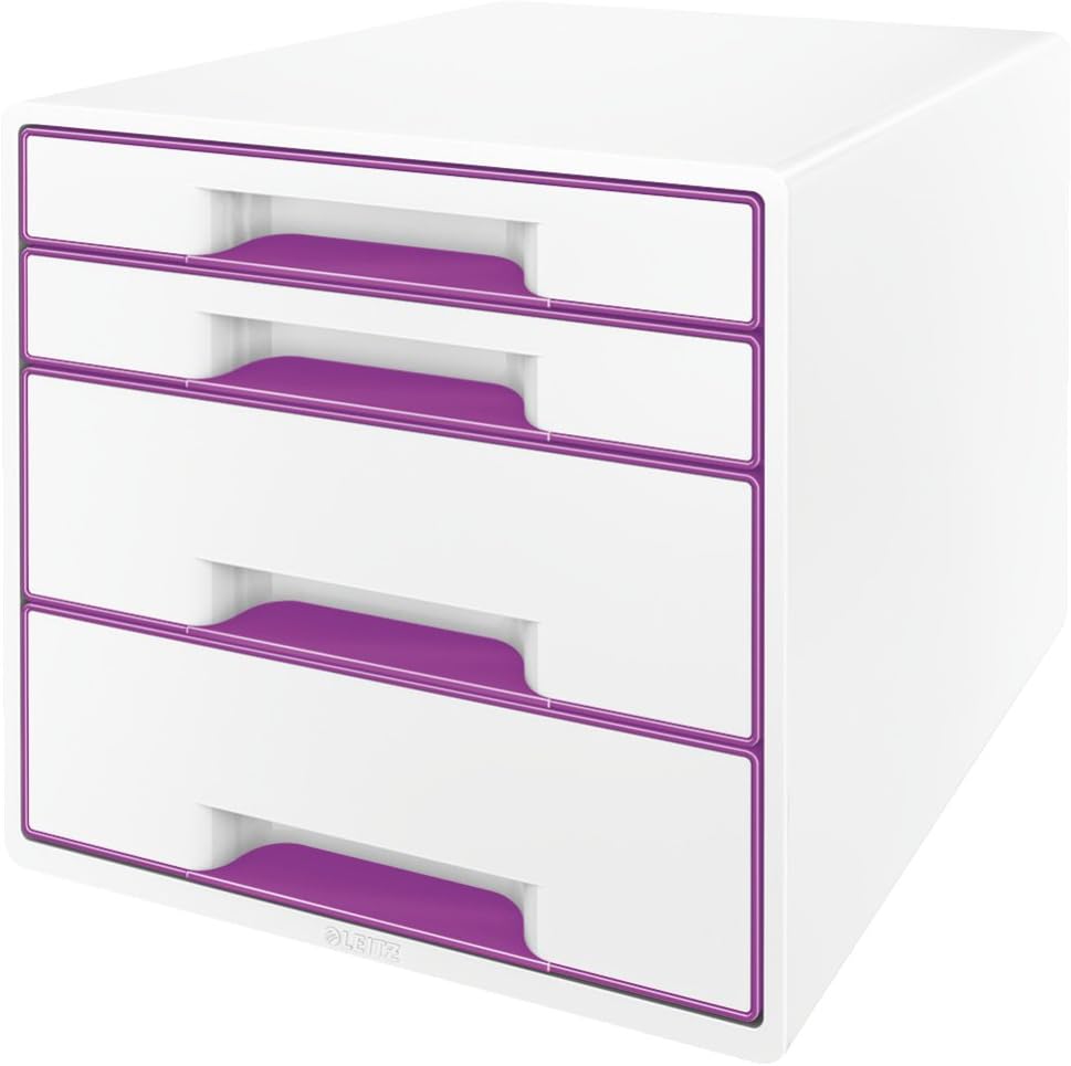 LEITZ Wow Desk Cube 4 cajones blanco/violeta 52132062