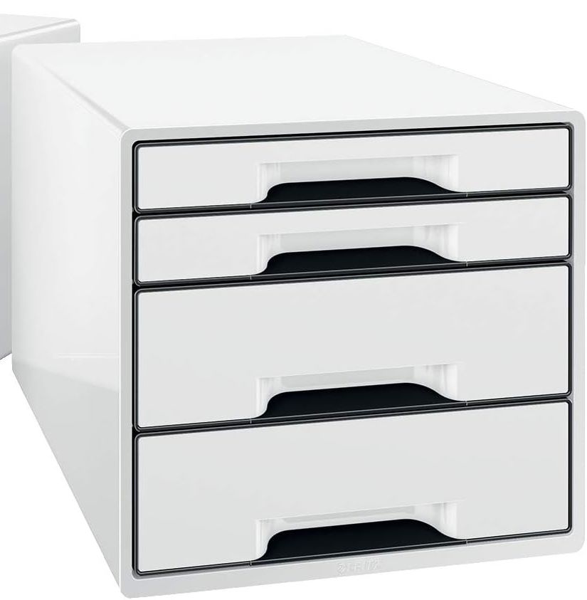 LEITZ Wow Desk Cube 4 cajones blanco/negro 52521001