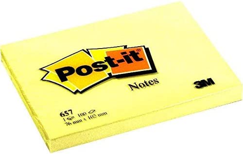 Notas adhesivas POST-IT 76x102 amarillo 100h 657