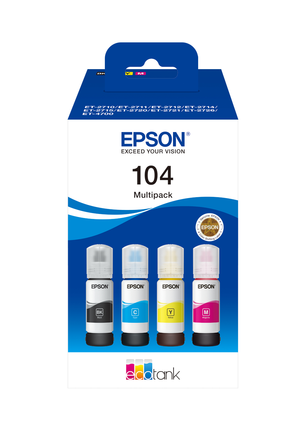 Tinta EPSON Ecotank 104 C13T00P640 negro + color