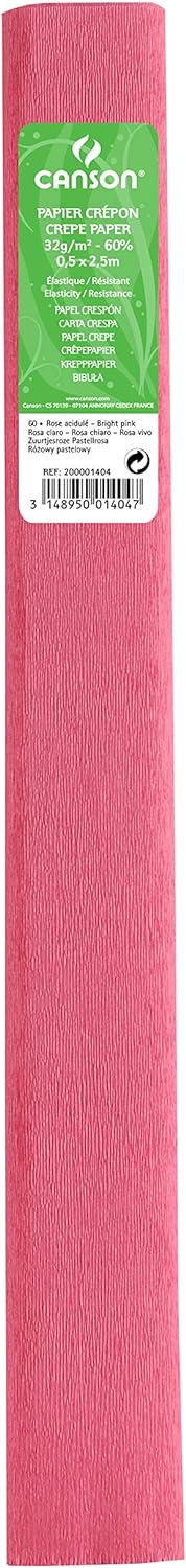 Rollo Papel crespn CANSON 0.50x2.5m 40g rosa claro