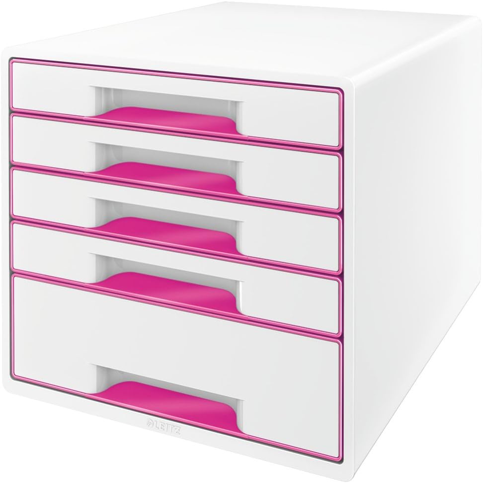 LEITZ Wow Desk Cube 5 cajones blanco/fucsia 52142023