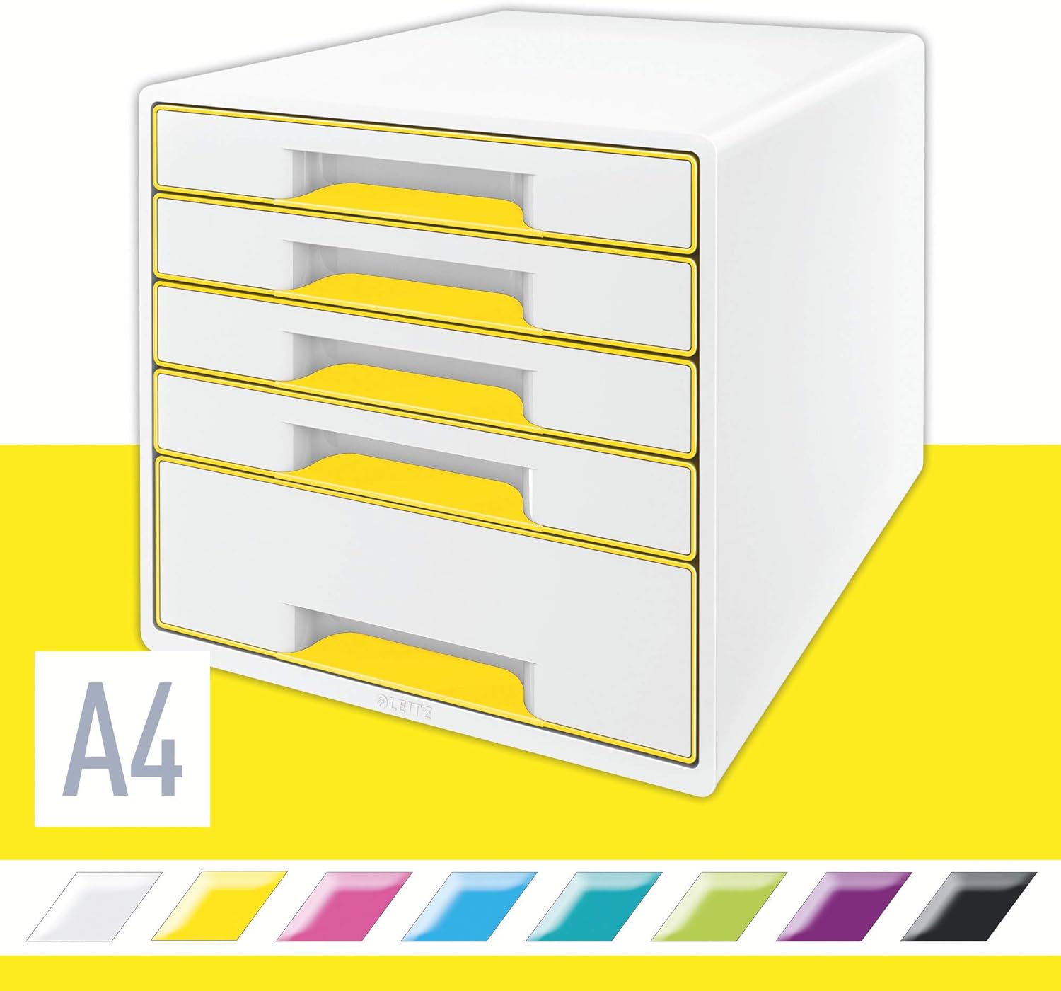 LEITZ Wow Desk Cube 5 cajones blanco/amarillo 52142016