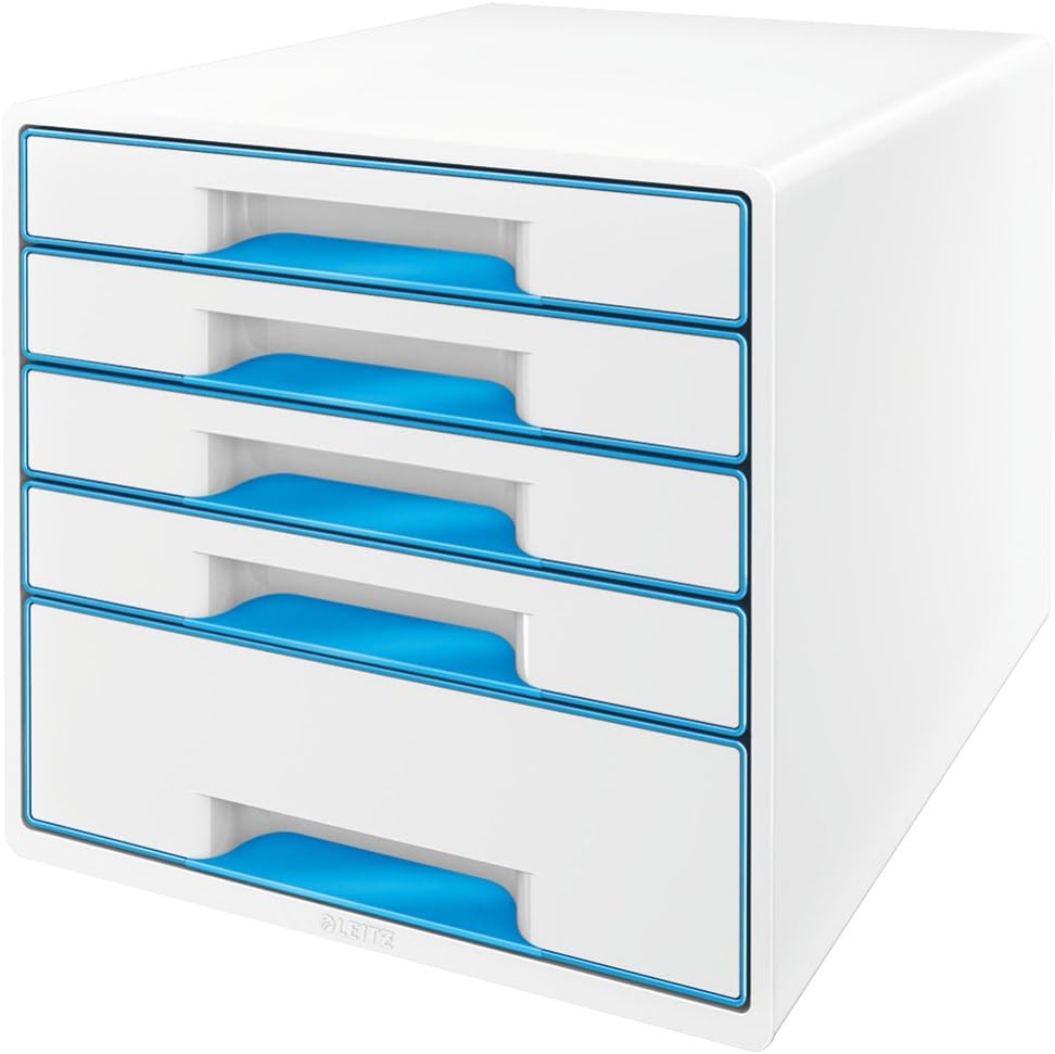 LEITZ Wow Desk Cube 5 cajones blanco/azul 52142036