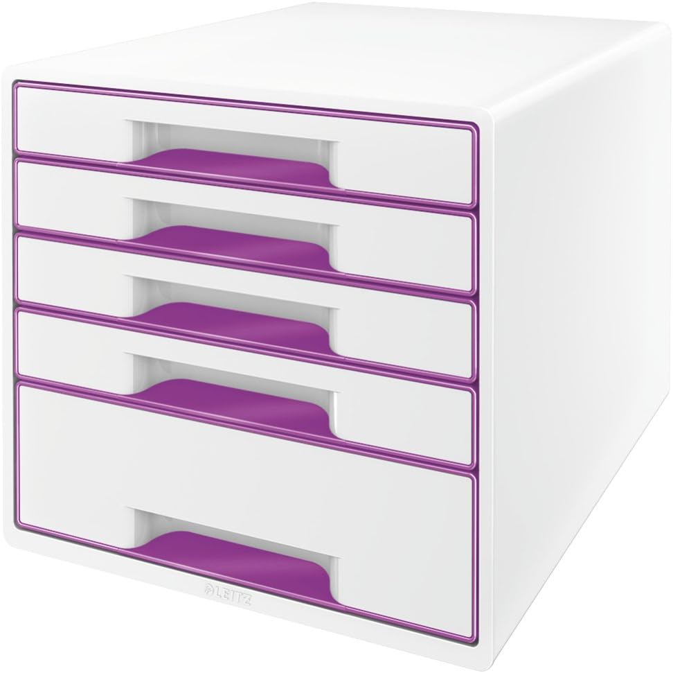 LEITZ Wow Desk Cube 5 cajones blanco/violeta 52142062