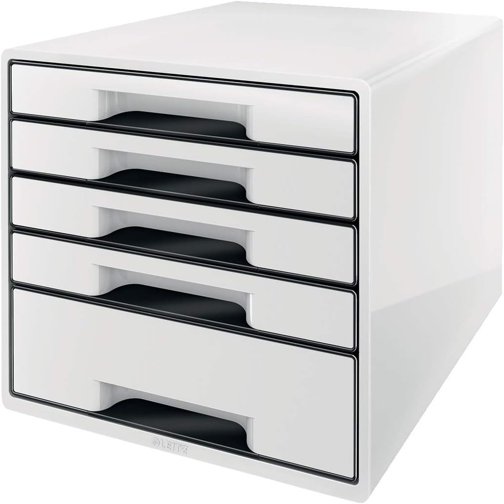 LEITZ Wow Desk Cube 5 cajones blanco/negro 52531001