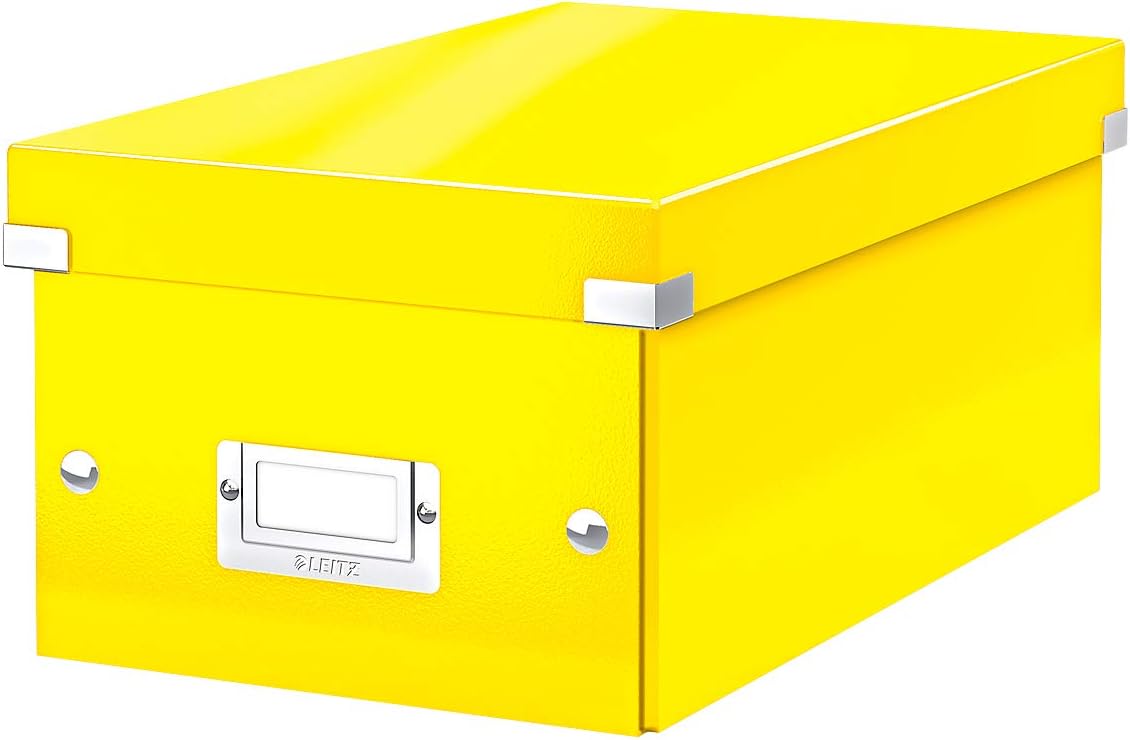 Caja almacenaje LEITZ Click&Store DVD Box amarillo