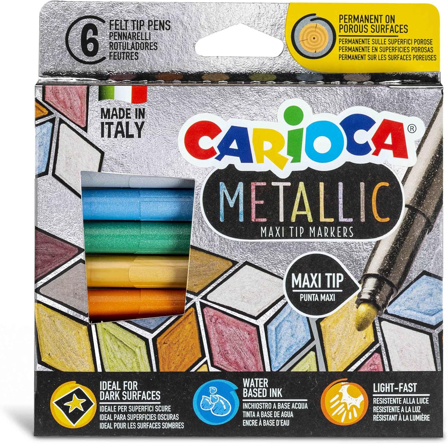 Rotulador CARIOCA Metallic maxi Caja 6 43161