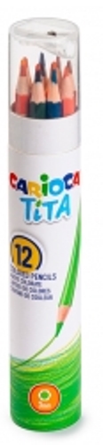 Lpiz color CARIOCA TiTA Tubo 12+Sacapuntas 43340