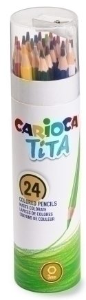 Lpiz color CARIOCA TiTA Tubo 24 + Sacapuntas 43341