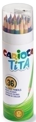 Lpiz color CARIOCA TiTA Tubo 36 + Sacapuntas 43342