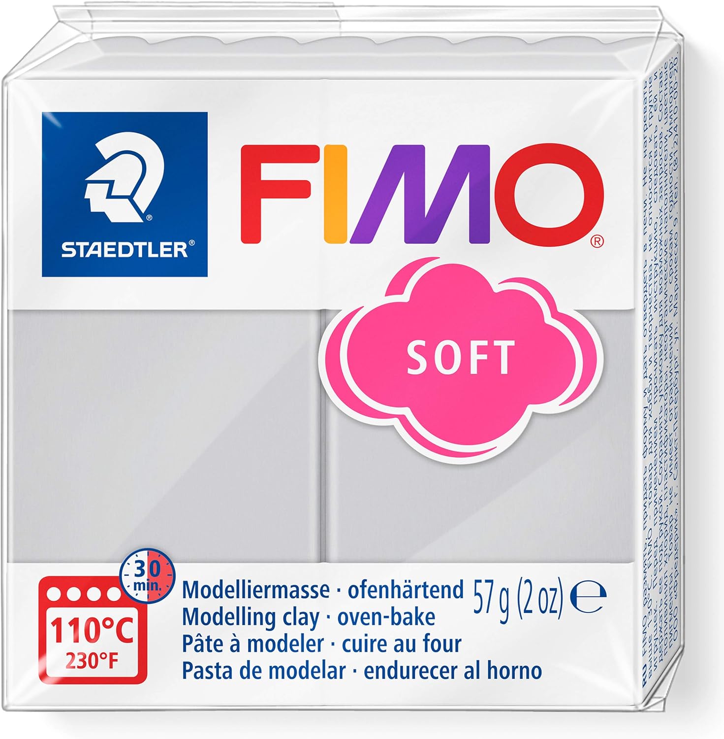 Pasta modelar FIMO Soft gris delfn 57g 8020-80