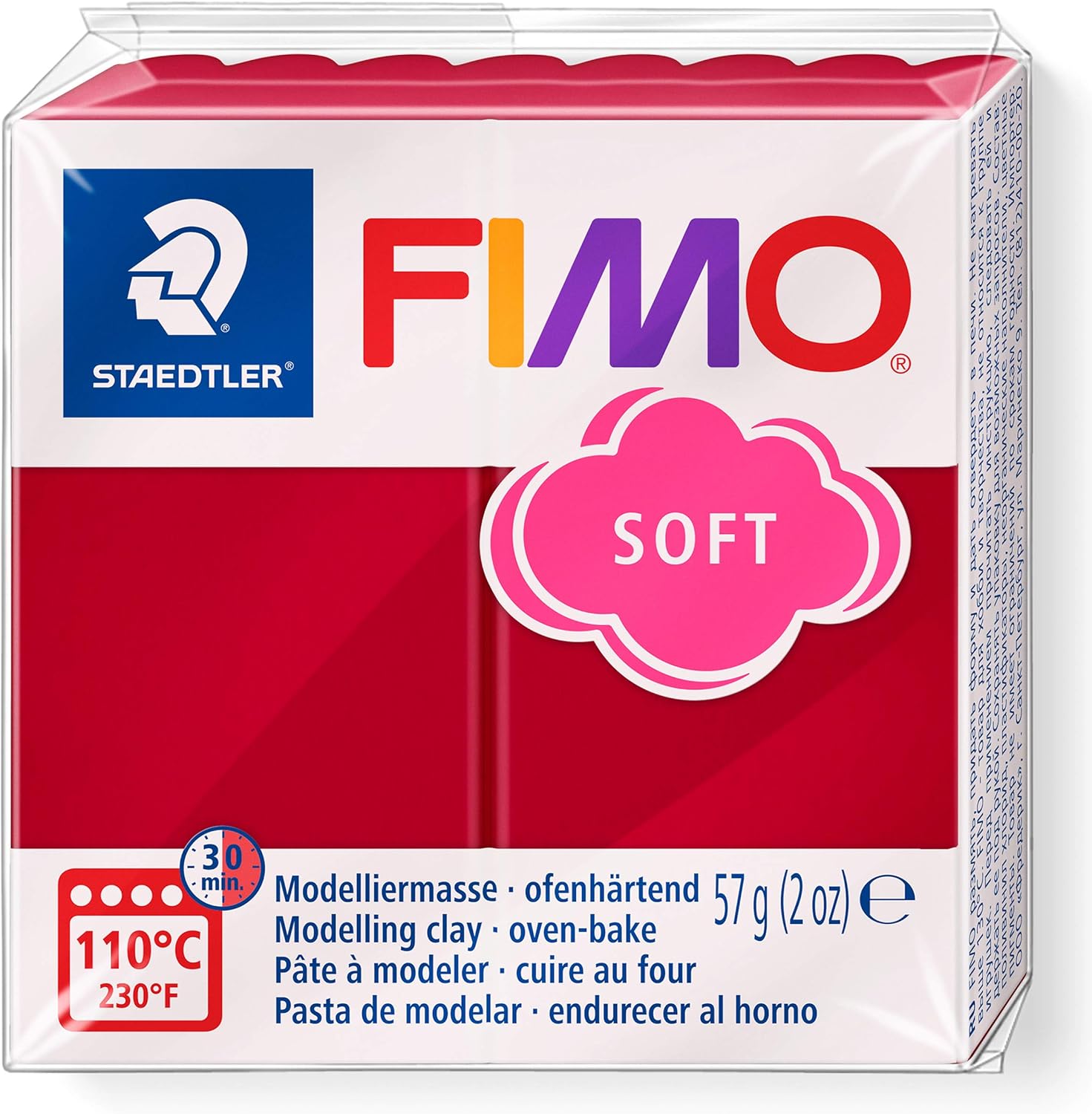 Pasta modelar FIMO Soft rojo cereza 57g 8020-26