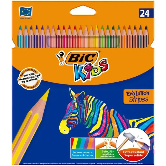 Lpiz color BIC Evolution Stripes Caja 24 9505251
