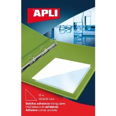 Bolsillo adhesivo APLI triangular 170x170 Pack 6 02590