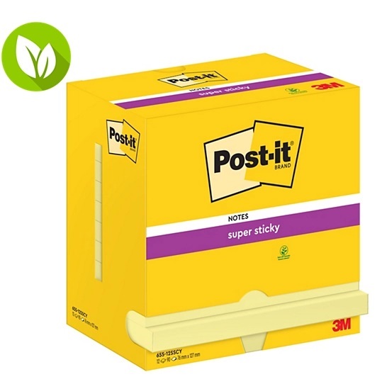 Notas adhesivas POST-IT Super Sticky 76x127 90h Pack 12