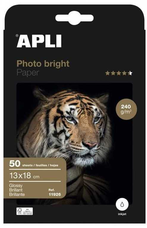 Papel foto APLI Photobrigt 13x18cm 240g 50h 11926 