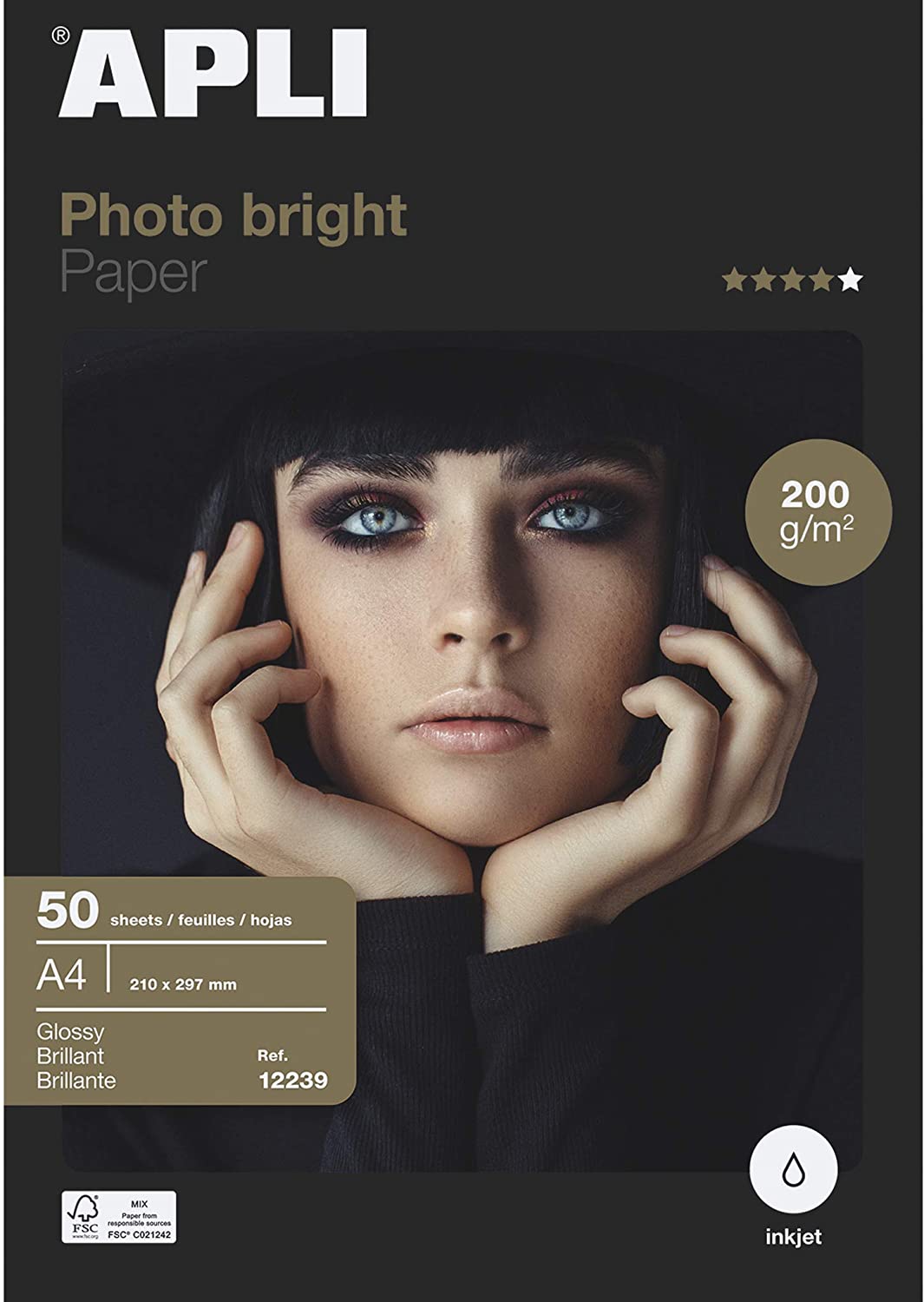 Papel foto APLI Photobright A4 200g 50h 12239