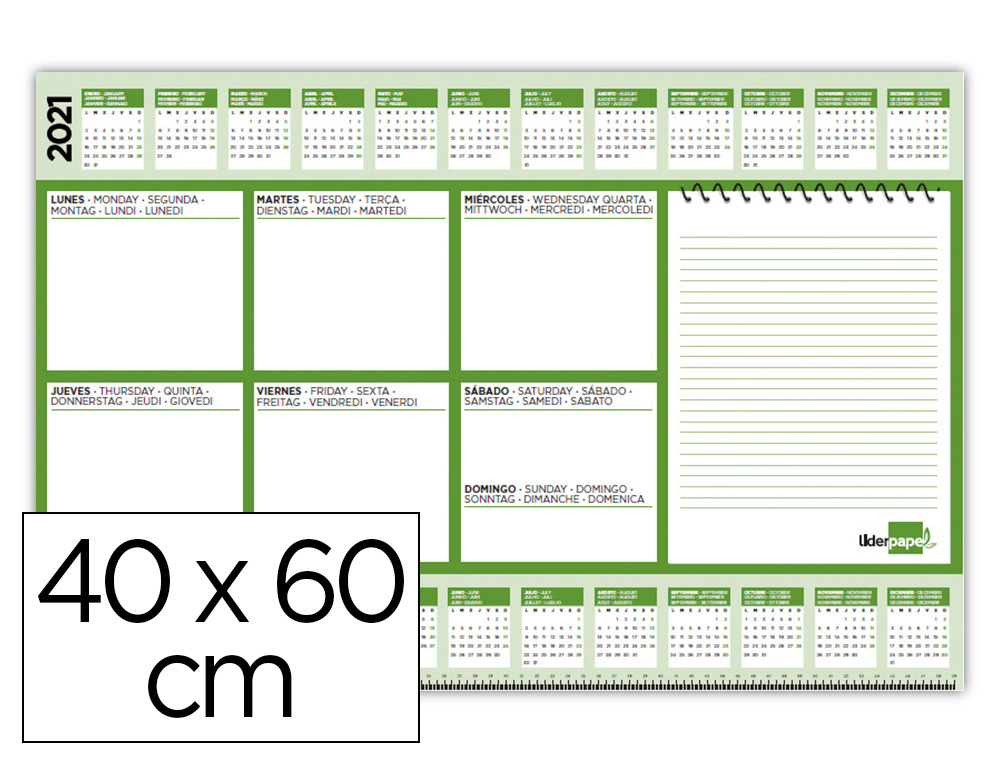 Planning sobremesa LIDERPAPEL S/V encuadernado 40x60