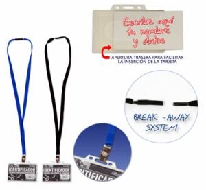 Portadistintivo cordn seguridad OFFICE BOX azul 93028