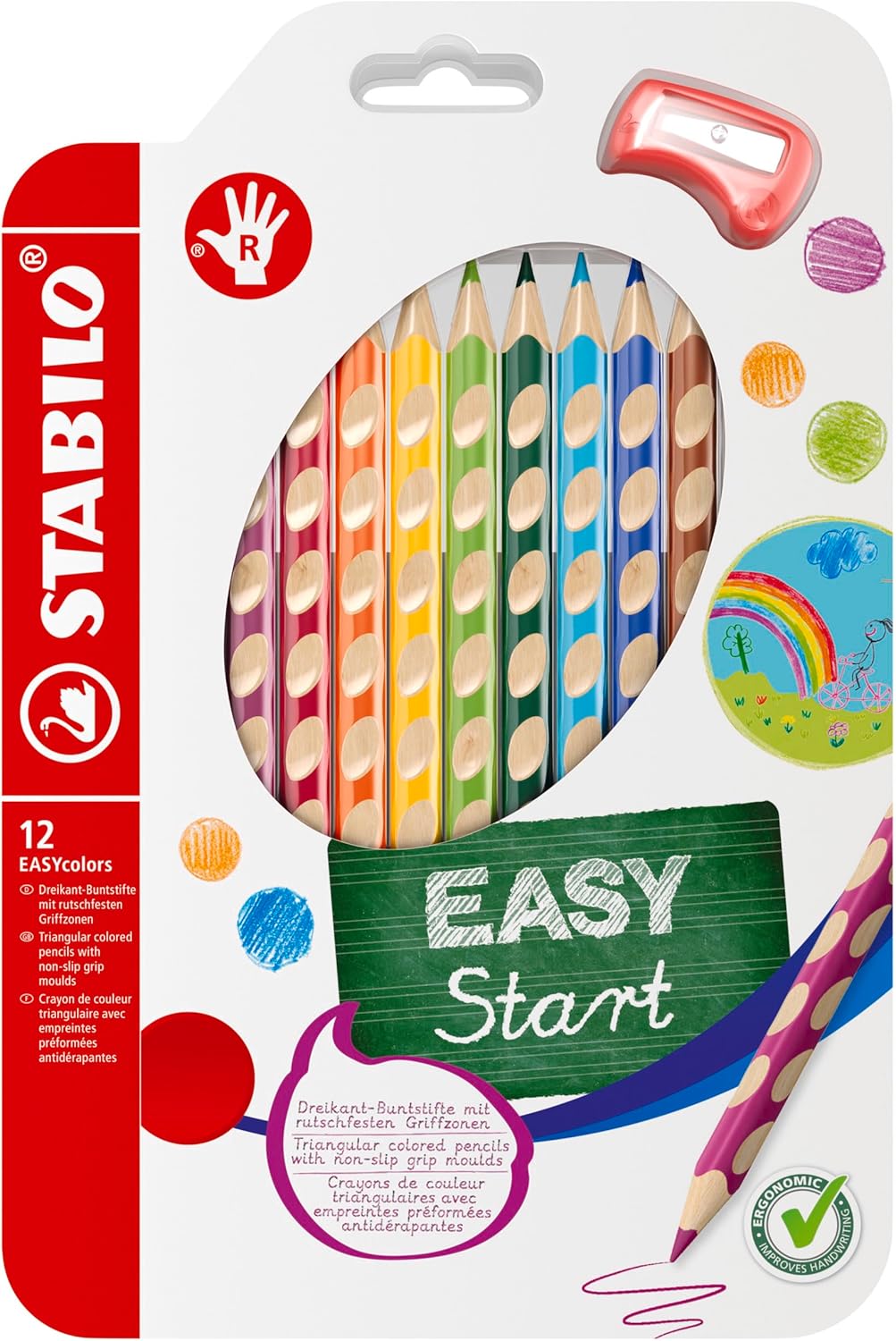 L�piz color STABILO Easy Colors diestros Caja 12 332/12