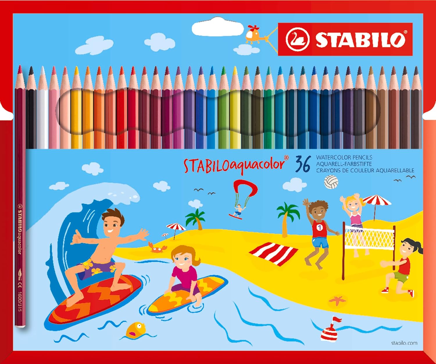 Lpiz acuarelable STABILO Aquacolor Caja 36 1636-6