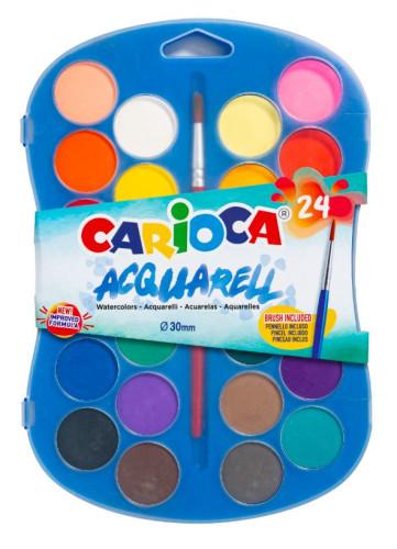 Acuarela CARIOCA estuche 24 colores surtidos + pincel